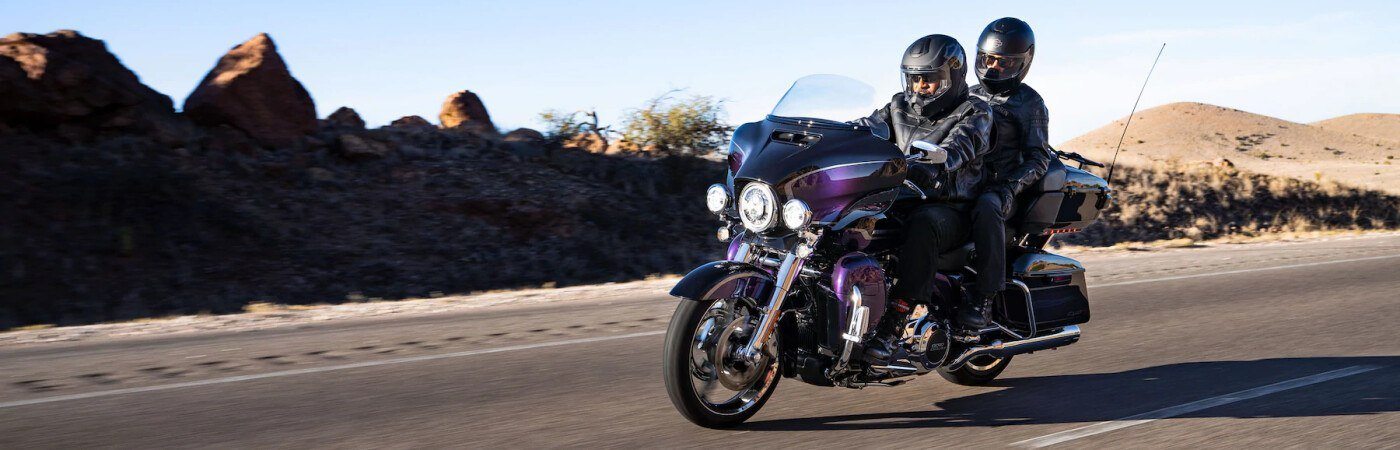 Riding Harley in Helmets